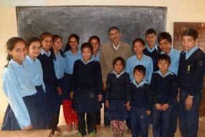 The SEA kids in Shree Liti School, with the principal